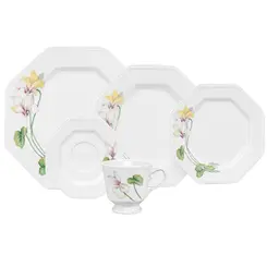 Aparelho Jantar e Chá 20 Peças Porcelana Schmidt - Dec. Encanto E373