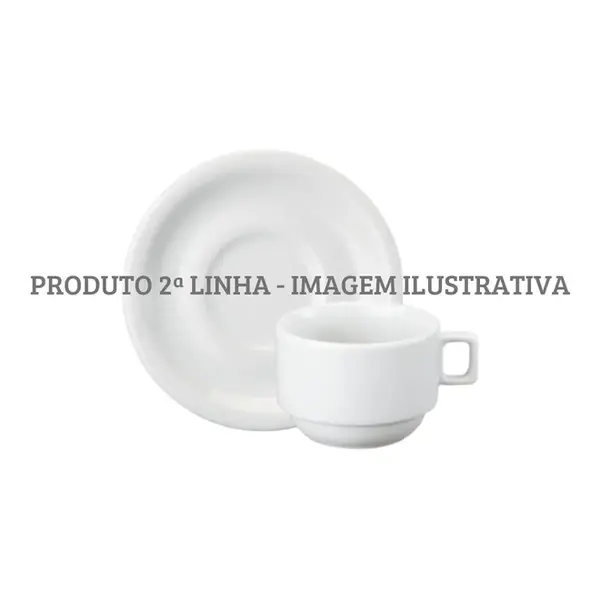 Xicara Chá com Pires Porcelana Schmidt - Mod. Protel 073 2ª Linha