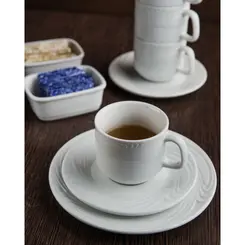 Xicara Chá Com Pires 200ml Porcelana Schmidt - Mod. Waves 100