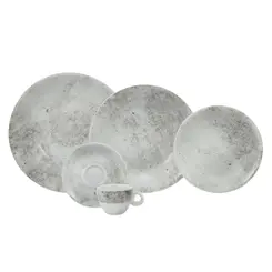 Aparelho Jantar e Chá 20 Peças Porcelana Schmidt - Dec. Concreto 2383