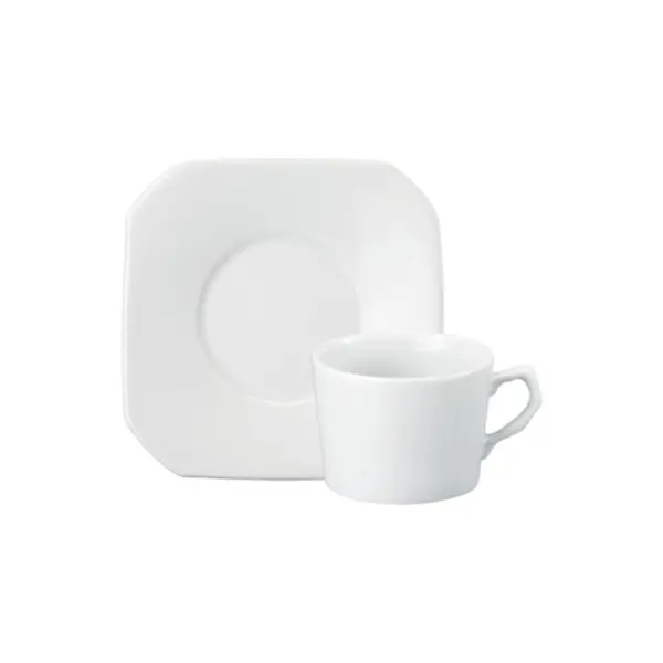Xicara Chá Com Pires 200ml Porcelana Schmidt - Mod. Tetra