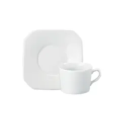 Xicara Chá Com Pires 200ml Porcelana Schmidt - Mod. Tetra