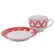 Xícara Chá com Pires 200ml Porcelana Schmidt - Dec. Helena 2283