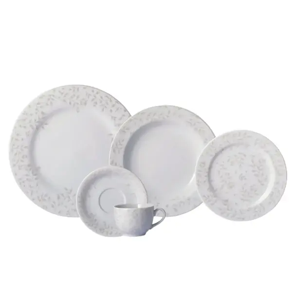 Aparelho Jantar e Chá 20 Peças Porcelana Schmidt - Dec. Guaporé 2395
