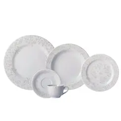 Aparelho Jantar e Chá 20 Peças Porcelana Schmidt - Dec. Guaporé 2395