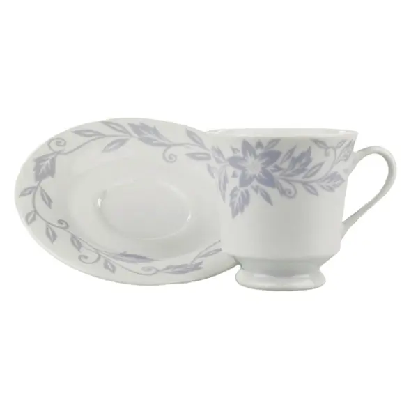 Xícara Chá com Pires 200ml Porcelana Schmidt - Dec. Tássia 2274