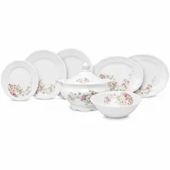 Aparelho de Jantar 41 Peças Porcelana Schmidt - Dec. Eterna E351