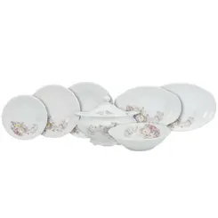 Aparelho de Jantar 41 Peças Porcelana Schmidt - Dec. Eterna E351