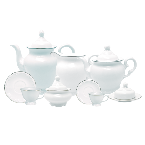 Aparelho de Chá, Café & Bolo 41 Peças em Porcelana Radius Gold