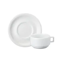 Xicara Café com Leite com Pires Porcelana Schmidt - Mod. Protel 073