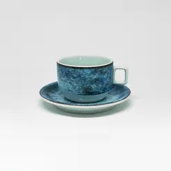 Xícara Chá Com Pires 200ml Porcelana Schmidt - Dec. Ágata