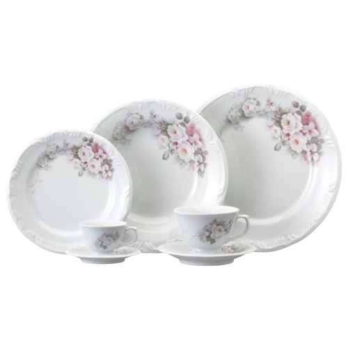 Aparelho de Chá e Café Porcelana Schmidt 53 peças - Dec. Eterna E351 -  SCHMIDT