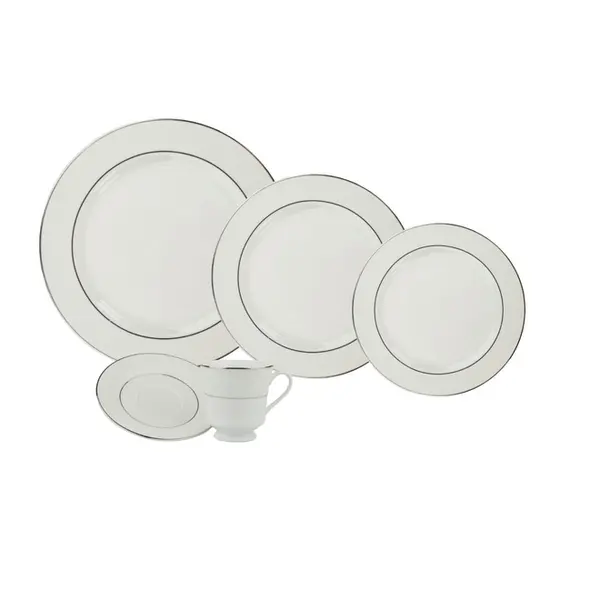 Aparelho Jantar e Chá 30 Peças Porcelana Schmidt - Dec. Renda Branca 0163