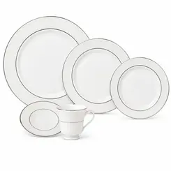 Aparelho Jantar e Chá 30 Peças Porcelana Schmidt - Dec. Renda Branca 0163