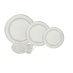 Aparelho Jantar e Chá 30 Peças Porcelana Schmidt - Dec. Renda Branca 0163