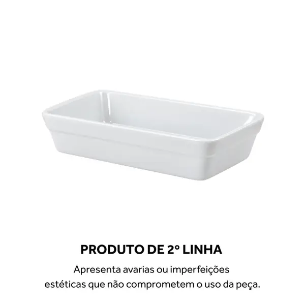 Forma Retangular com Alça 24 cm Porcelana Schmidt - Mod. Calorama 2ª Linha