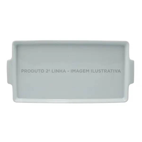 Bandeja com Alça 37 cm Porcelana Schmidt - Mod. Couvert 2ª Linha