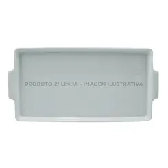 Bandeja com Alça 37 cm Porcelana Schmidt - Mod. Couvert 2ª Linha