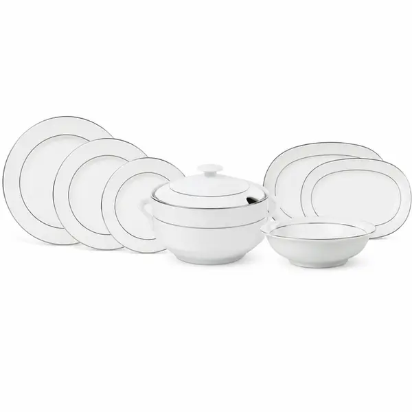 Aparelho de Jantar 41 Peças Porcelana Schmidt - Dec. Renda Branca 0163