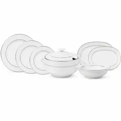 Aparelho de Jantar 41 Peças Porcelana Schmidt - Dec. Renda Branca 0163