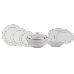 Aparelho de Jantar 41 Peças Porcelana Schmidt - Dec. Renda Branca 0163