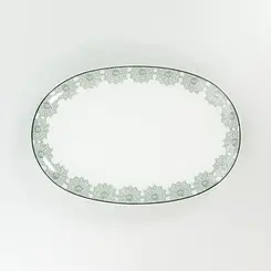 Travessa Rasa Oval 28 cm Porcelana Schmidt - Dec. Taís 2247