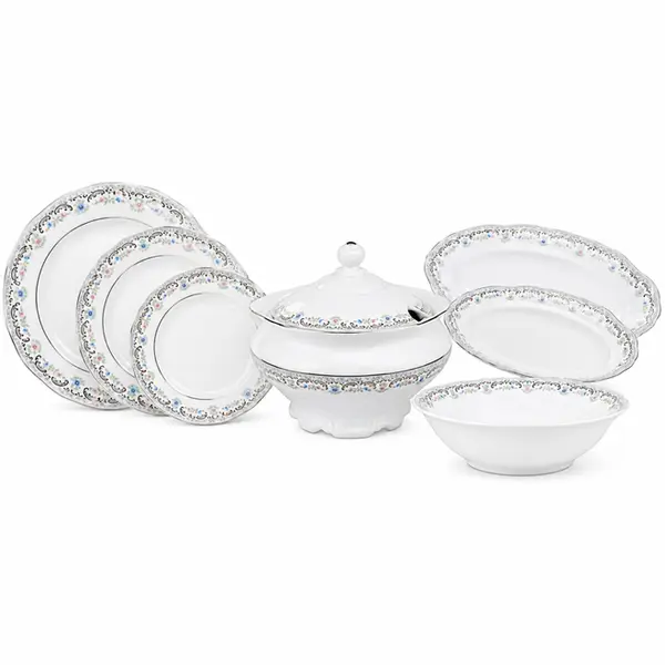 Aparelho de Jantar 41 Peças Porcelana Schmidt - Dec. Saint Germain 2210
