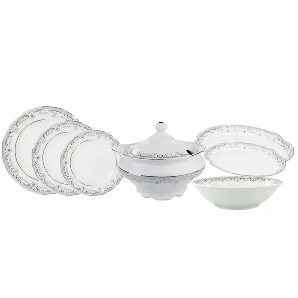 Aparelho de Jantar 41 Peças Porcelana Schmidt - Dec. Saint Germain 2210