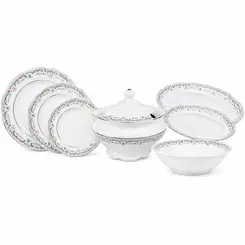 Aparelho de Jantar 41 Peças Porcelana Schmidt - Dec. Saint Germain 2210