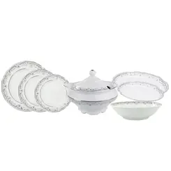 Aparelho de Jantar 41 Peças Porcelana Schmidt - Dec. Saint Germain 2210