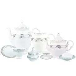 Aparelho Chá e Café 53 Peças Porcelana Schmidt - Dec. Saint Germain 2210