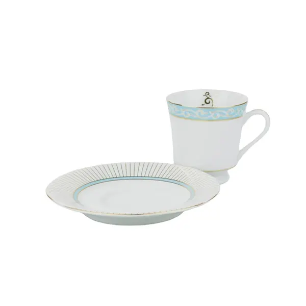 Xícara Café com Pires Porcelana Schmidt - Dec. Audrey 2251