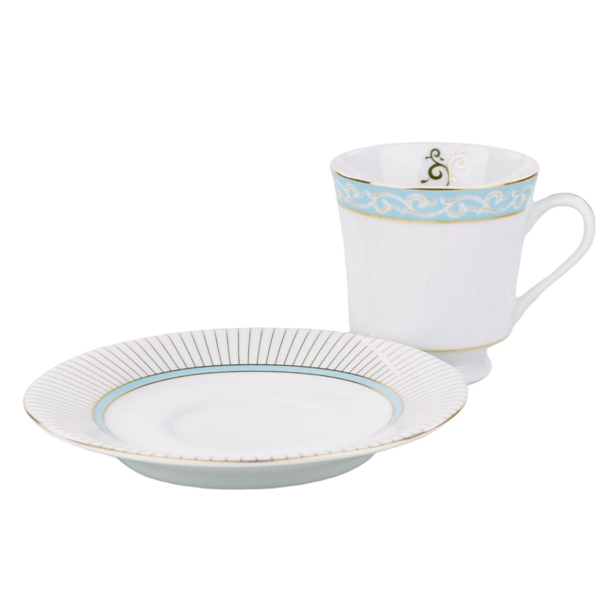 Aparelho de Chá e Café Porcelana Schmidt 53 peças - Dec. Audrey 2251 -  SCHMIDT