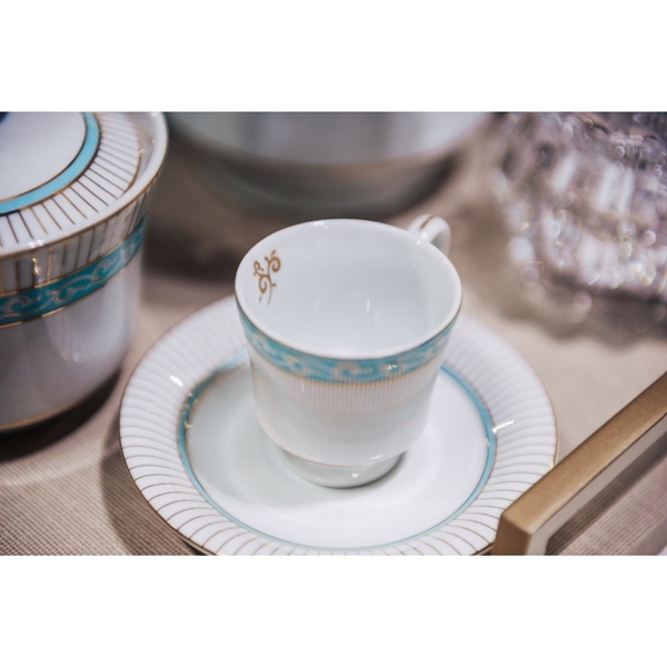 Conjunto Chá e Café em Porcelana Verde