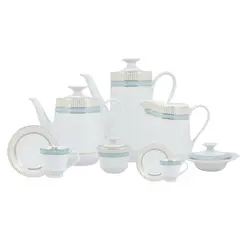 Aparelho Chá e Café 53 Peças Porcelana Schmidt - Dec. Audrey 2251