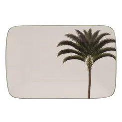Bandeja Retangular 27cm Porcelana Schmidt - Dec. Palmeira 2258