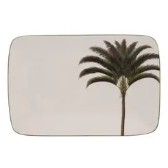 Bandeja Retangular 27cm Porcelana Schmidt - Dec. Palmeira 2258