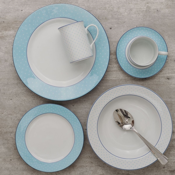 Aparelho Jantar, Chá e Café 42 Peças Porcelana Schmidt - Dec. Maitê 2264 -  SCHMIDT