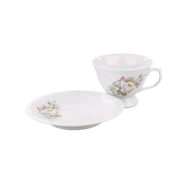 Xícara Café com Pires Porcelana Schmidt - Dec. Eterna E351