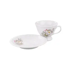 Xícara Café com Pires Porcelana Schmidt - Dec. Eterna E351