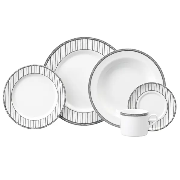 Aparelho Jantar e Chá 20 Peças Porcelana Schmidt - Dec. Aline 2263
