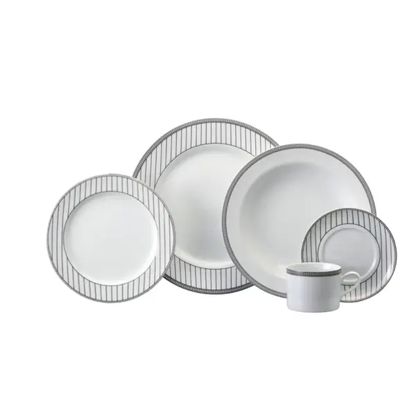 Aparelho Jantar e Chá 20 Peças Porcelana Schmidt - Dec. Aline 2263