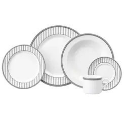 Aparelho Jantar e Chá 20 Peças Porcelana Schmidt - Dec. Aline 2263