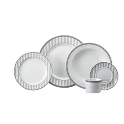 Aparelho Jantar e Chá 20 Peças Porcelana Schmidt - Dec. Aline 2263