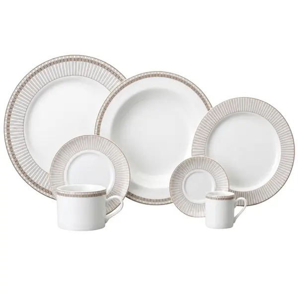 Aparelho Jantar Chá e Café 42 Peças Porcelana Schmidt - Dec. Vera 2254
