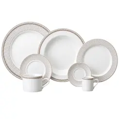 Aparelho Jantar Chá e Café 42 Peças Porcelana Schmidt - Dec. Vera 2254