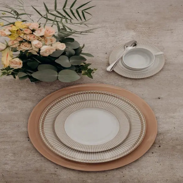 Aparelho Jantar e Chá 30 Peças Porcelana Schmidt - Dec. Vera 2254