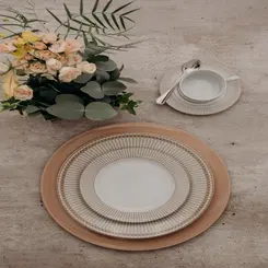 Aparelho Jantar e Chá 30 Peças Porcelana Schmidt - Dec. Vera 2254