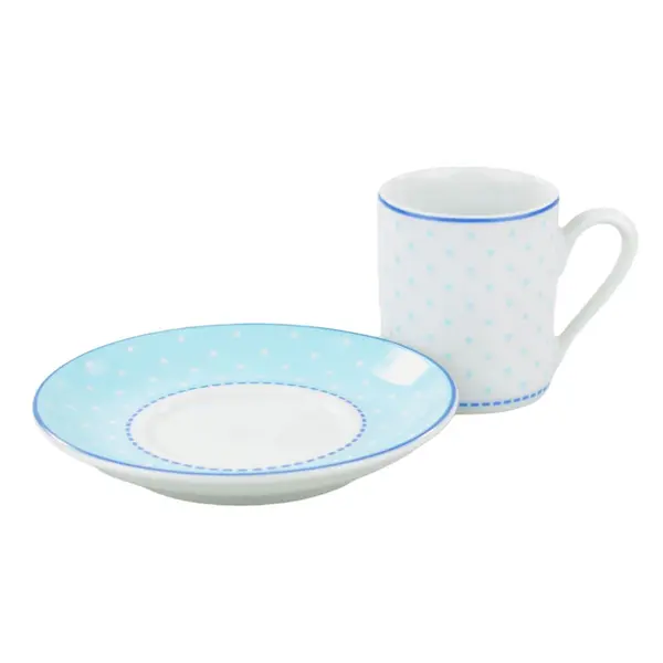 Xícara Café com Pires Porcelana Schmidt - Dec. Maitê 2264
