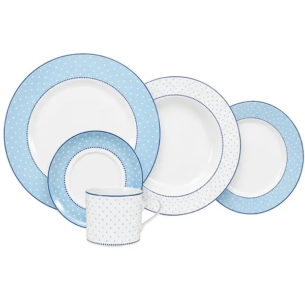 Aparelho Jantar e Chá 30 Peças Porcelana Schmidt - Dec. Maitê 2264
